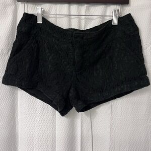 Vintage Y2K Boom Boom Jeans Black Eyelet Embroidered Lined Micro Shorts Size 9